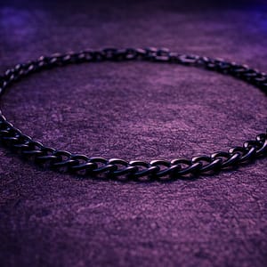 Collier chaîne techno – acier noir